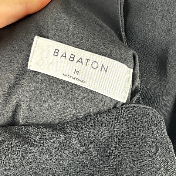 Aritzia Babaton Maximillian Jumpsuit Womens Medium Black Crop Wide Leg Minimal - Picture 11 of 14